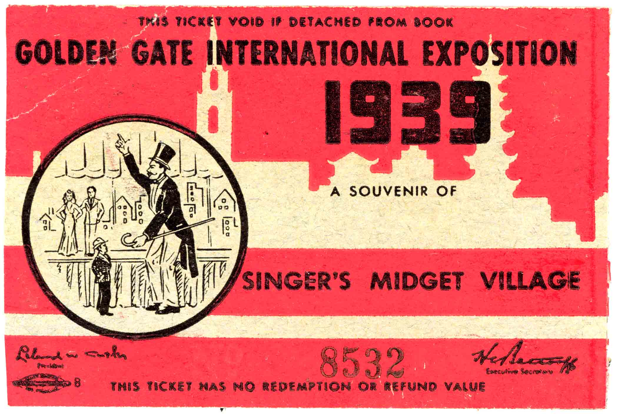 Singer’s Midget Village Ticket